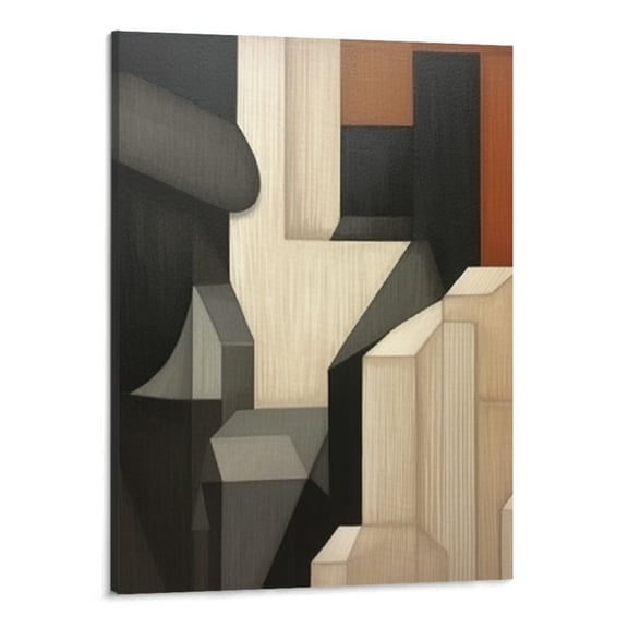 Creowell Abstract Geometry Canvas Wall Art Picture Abstract Brown Dark Brown Cream Pictures Black And Brown Abstract Painting Geometry Brown Beige Art Abstract Poster Prints Geometry Artwork 16x20 In