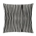 thumbnail image 1 of Creowell  Abstract Throw Pillow Cushion Cover,Geometric Trippy Lines Minimalist Urban Contemporary Style Geometric Art Deco, Zippered Double-Side Digital Print Decor,  Black and Cream, 1 of 5