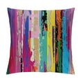 thumbnail image 1 of Creowell  Abstract Throw Pillow Cushion Cover, Multicolored Expressionist Work of Art Vibrant Rainbow Design Tainted Pattern, Decorative Square Accent Pillow Case, 1 of 5