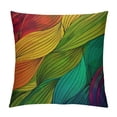 thumbnail image 1 of Creowell  Abstract Throw Pillow Cushion Cover, Ocean Inspired Artwork Waves Curly Psychedelic Entrancing Colorful Ripple Water, Decorative Square Accent Pillow Case, 1 of 5