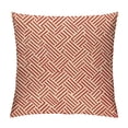 thumbnail image 1 of Creowell  Abstract Throw Pillow Cushion Cover, Rounded Small Shapes Conceptual Herringbone Pattern Design Minimalist Maze Inspired, Decorative Square Accent Pillow Case,Cream Red, 1 of 5
