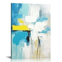 Creowell  Abstract Wall Art for Living Room Teal Wall Decor Canvas Picture Bedroom Wall Decoration Modern Home Decorations Kitchen Dining Room Office Artwork 16x20 in/12x16 in