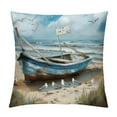 thumbnail image 1 of Creowell Aesthetic Decorative Pillow Covers Coastal Throw Pillows, Blue Sailing Boat Outdoor Pillowcase Modern Abstract Nautical Cushion Case Decor for Home Sofa Couch Bed White, 1 of 5