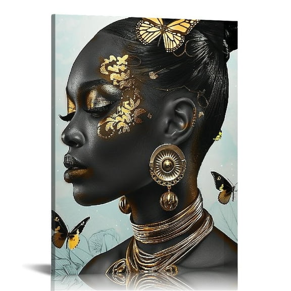 Creowell African American Wall Art Black Queen Girl Wall Art Christian Gifts for Women Inspiration Black Art Scripture Christian Wall Decor Bible Verse Wall Art For Office Home Decor