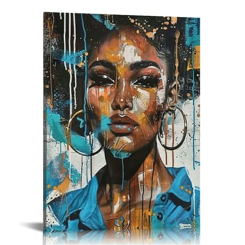 Creowell African American Wall Art Black Woman Beauty Painting Canvas ...