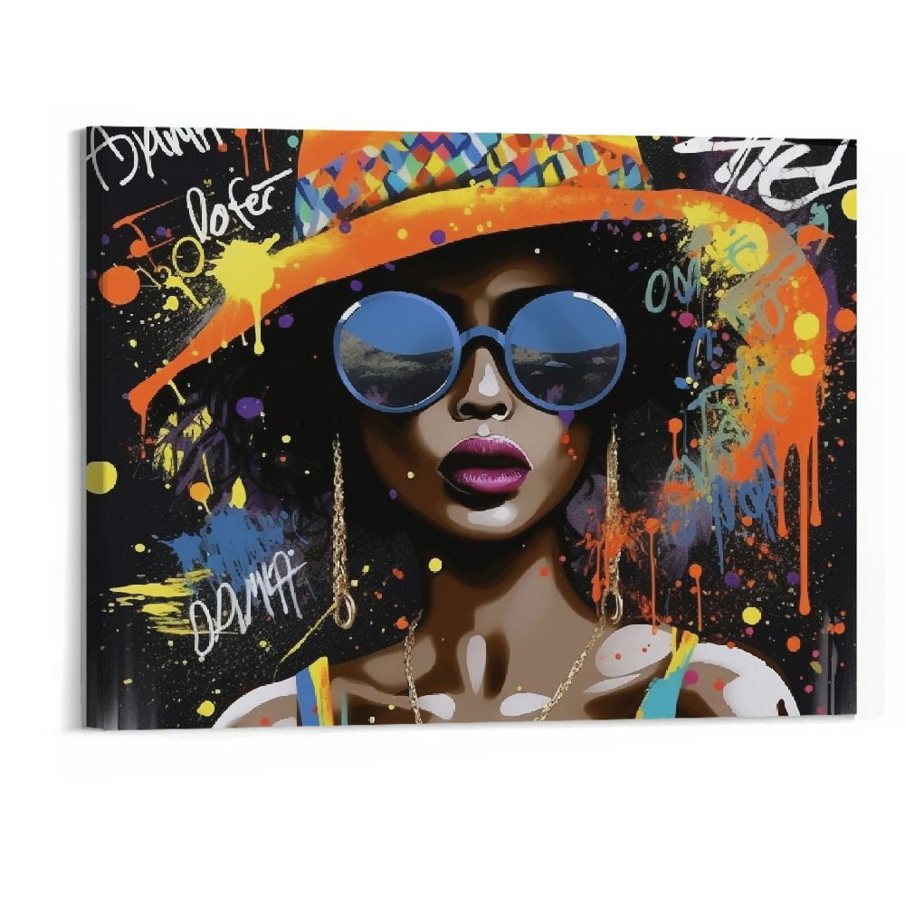 Creowell African American Wall Art Decor for Girls Room, Abstract Women