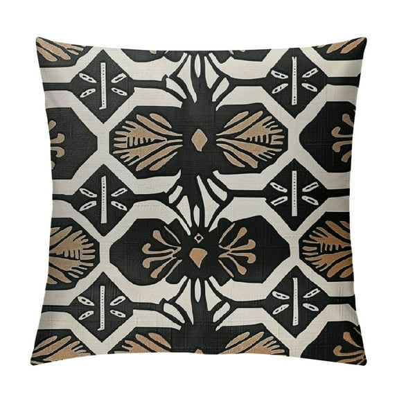 Creowell African Print Pillow Covers , Brown Black Ethnic Style Boho Decorative Throw Pillow Cases Modern Cushion Covers Bohemian Decoration Gift Farmhouse Sofa Couch Bed Decor,Multi-Size