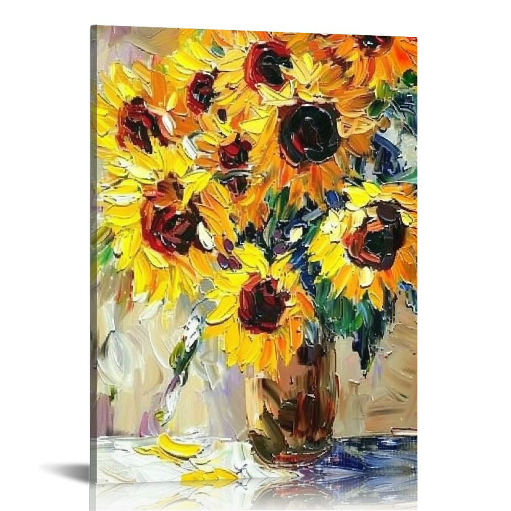 Creowell Art Sunflower Oil Paintings Modern Floral Canvas Prints