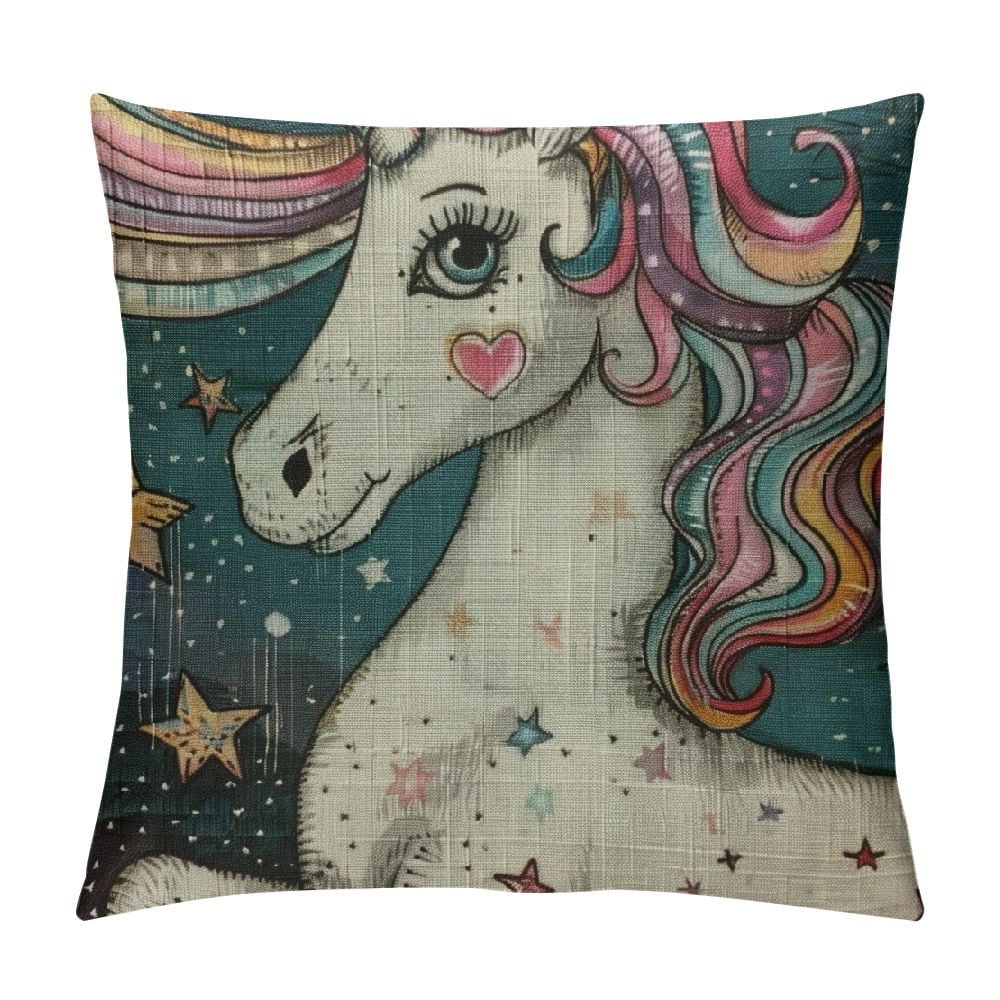 Creowell Art Unicorn Pillow Covers,I Believe in Unicorns Pillow Case ...