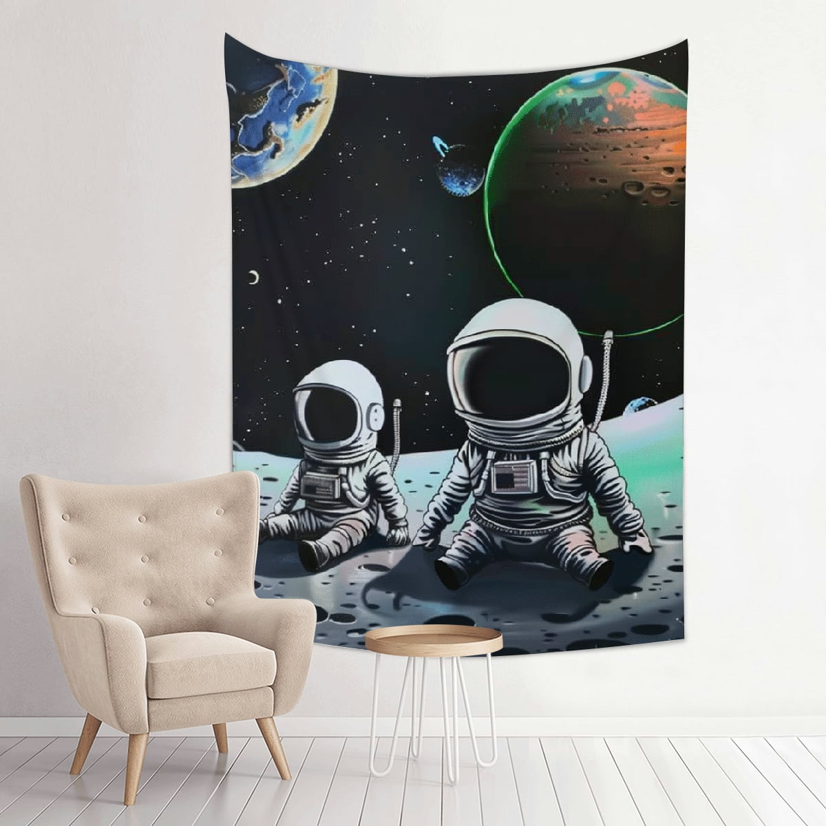 Creowell Astronauts Moon Tapestry Wall Hanging Home Decor 30