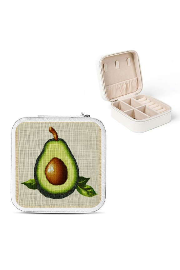 Avocado Leaf Jewelry Box for Necklaces Rings Earrings White