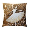 thumbnail image 1 of Creowell Ballet Dancer White Dress Flower Pillow Covers Printed on Both Sides - Indoor Outdoor Pillow Case for Home Decor - 1PC 12x12in, 1 of 5