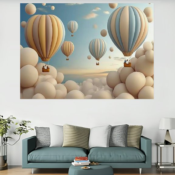 Creowell Balloons Sky Clouds Tapestry Wall Hanging Home Decor 60x40in