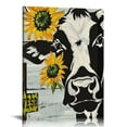 Creowell Bathroom Canvas Print Decor Bathroom Quote Cow Sunflower Wall