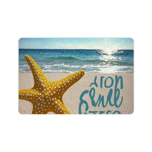 Creowell Beach Sun Starfish Diatom Mud Mats Non-Slip Fast Absorption 24x16in