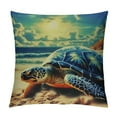 thumbnail image 1 of Creowell Beach Throw Pillow Cover,Sea Turtle Tortoise Accent Pillow Cas Sea Shell Starfish Ocean Animal Pillow Cover for Kids Teens Adult,Coastal Creature Cushion Cover 18x18in, 1 of 5