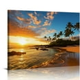 thumbnail image 1 of Creowell  Beach wall art Secret Beach at sunset, Maui, Hawaii Canvas Wall Art For Living Room Decoration Nature Picture Canvas Prints Painting for for Office Home Wall Decor 20x16 in/16x12 in, 1 of 4
