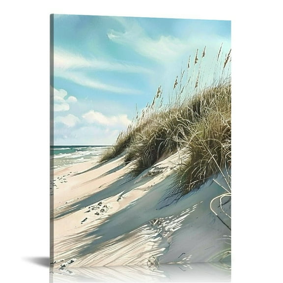 Creowell Bedroom Canvas Beach Wall Art: Bathroom Living Room Pictures Ocean Theme Painting Wall DecorBlue Coastal Prints Sea Scene Artwork Decorations for Home Office 16x20 in/12x16 in