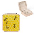 thumbnail image 1 of Creowell Bees Honeycomb Yellow Jewelry Box for Necklaces Rings Earrings Pink, 1 of 5