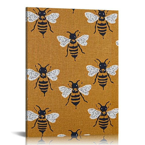 Creowell Bees Pattern Canvas Prints Wall Art Home Decor 12x16 12x16in