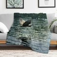 thumbnail image 1 of Creowell Bird Water Trees Lightweight Blanket, Flannel Fuzzy Fluffy Soft Cozy Blanket, Durable Soft and Warm Flannel Blanket for Sofa, Travel, Camping, Bed, Chair, Multi-purpose Gift Blanket for, 1 of 7