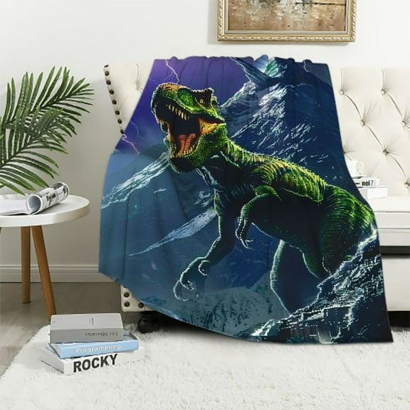 Creowell Blanket for Bed Jurassic Throw Blanket for Boys, Men, Unisex and Kids Super Soft Dinosaur Blanket Throw Blanket Animal Blanket - King Size 50x60in