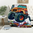 thumbnail image 1 of Creowell  Blanket With Trucks, Monster Truck Blanket, Monster Truck Blanket For Boys, Monster Truck Blanket, Monster Truck Blanket, Blanket Truck,Truck Blanket White, 1 of 6