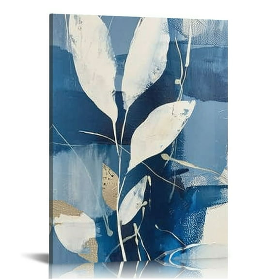 Creowell Blue Abstract Wall Art Canvas Blue and Grey Wall Pictures Modern Abstract Artwork Beige Gray and Blue Wall Decor Navy Blue Modern Art Blue Gold Abstract Canvas Wall Art for home