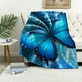 thumbnail image 1 of Creowell Blue Butterfly Printed Blanket Throw Lightweight Super Soft Micro  Throw Blankets Fit Couch Bed Living Room Sofa Chair, 1 of 6