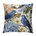 thumbnail image 1 of Creowell Blue Floarl Throw Pillow Covers,Watercolor Hydrangea Bird Pillow Cases Decorative Double-Sided Design Square Pillowcases for Home Bed Sofa Living Room Farmhouse Outdoor 22x22in, 1 of 5