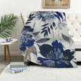 thumbnail image 1 of Creowell Blue Flower Grey Flower White Background Print Flannel Throw Blanket Lightweight Blanket for All Seasons Exquisite Gifts 40x50in, 1 of 6