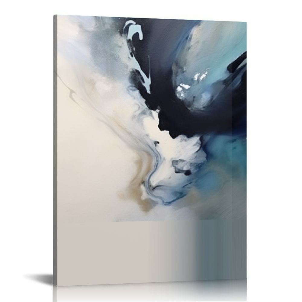Creowell Blue and Grey Wall ArtAbstract Picture Canvas Print Wall