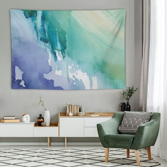 Creowell Blue Modern Abstract Painting Wall Tapestry, Art Wall Hanging Large Tapestry Decoration for Dorm Room Bedroom 60x40 Inch 60x40in