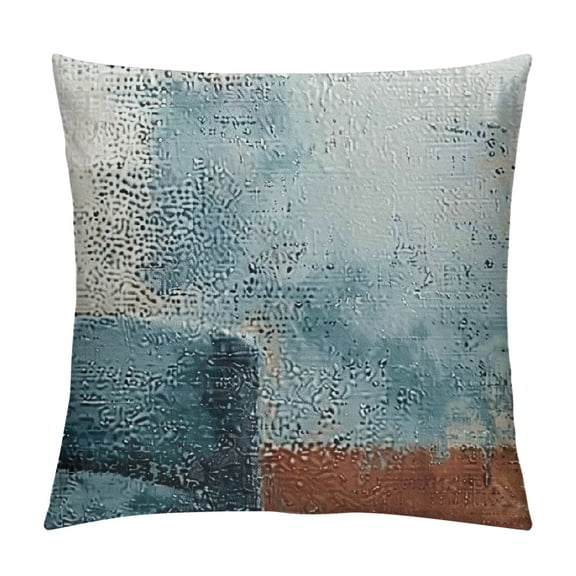 Creowell  Blue Throw Pillow Covers,Modern Abstract Blue and Gray Couch Pillow Covers,Decorative Accent Pillow Cover,Square Pillow Cases for Sofa Living Room Bedroom 12x12in