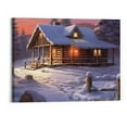 thumbnail image 1 of Creowell  Blue Winter Rustic Wall Art Home Decor Canvas Printed Oil Painting Cabin Picture Living Dining Room Decorations Fashion Framed (20x16 Inch), 1 of 3