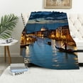 thumbnail image 1 of Creowell Boat River City Throw Blanket for Couch Sofa Bed Office Travel Camping School Soft Plush Blanket Long-Lasting Blanket All Seasons 50x60in, 1 of 6