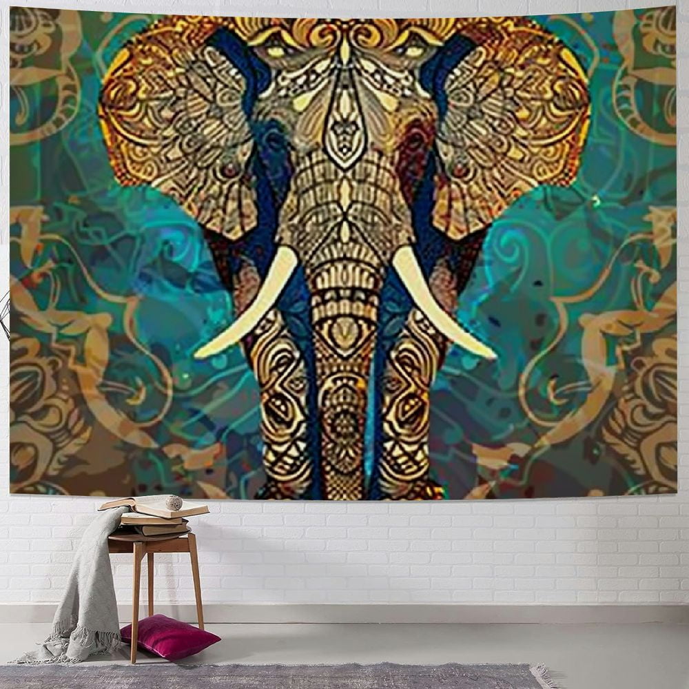 Creowell Bohemian Elephant Tapestry - Mandala Boho Vintage Watercolor ...