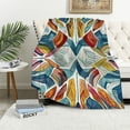 thumbnail image 1 of Creowell  Boho Blanket for Women Kids Adults Flannel Colorful Squares Decor Cozy Throw Blankets for Couch Travel Nap White, 1 of 6