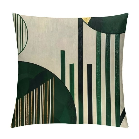 Creowell Boho Pillow Covers, Mid Century Green Tropical Leaves Decorative Outdoor Throw Pillow Covers Abstract Geometric Minimalist Modern Cushion Case Square for Home Couch Sofa