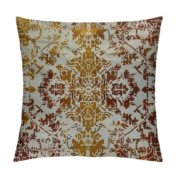 Creowell  Boho Pillow Covers ,Orange Pattern Throw Pillow Covers Outdoor Decorative Pillow Covers for Couch Bed Sofa Cushion Boho Pillowcases,Multi-Size