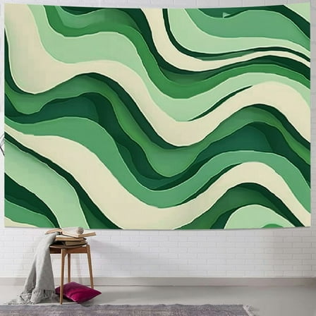 Creowell Boho Sage Green Tapestry for Teen Girls Bedroom Aesthetic, Vintage Abstract Swirl 70s 80s Minimalist Simple Tapestries Wall Hanging for College Dorm Home Decor 40x30inch