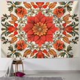 thumbnail image 1 of Creowell  Boho Tapestry Wall Hanging, Mandala Orange Floral Aesthetic Tapestry Bohemian Decor for Home Bedroom Dorm Living Room Teen Girl ( Orange Flower - Boho) 60x50inch, 1 of 6