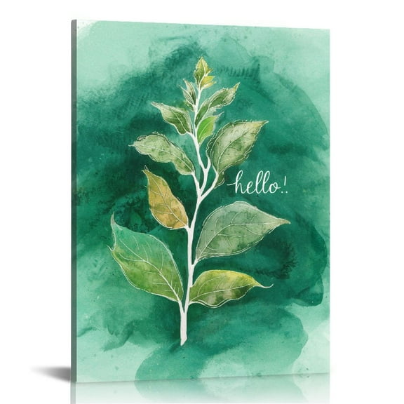 Creowell  Botanical Plant Canvas Wall Art,Boho Plant Wall Decor for Bedroom,Minimalist Floral Prints for Living Room, Green Botanical Art Painting for Office 16x20 in/12x16 in