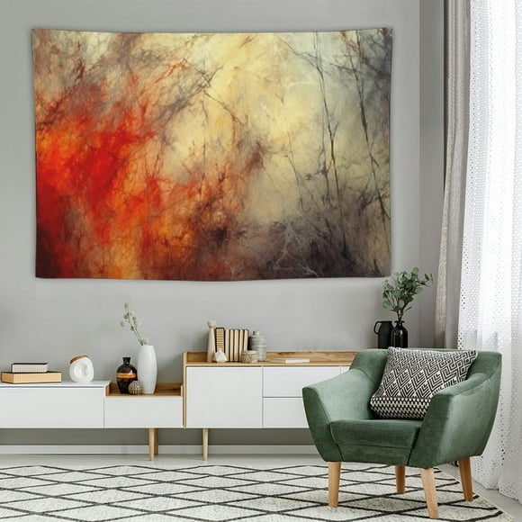 Creowell Bright Artistic Abstract Tapestry, Splashes Painting Color Modern Futuristic Multicolor Fractal Artwork Wall Hanging Tablecloths Tapestry Bedroom Living Room Dorm 60x40 Inch 60x40in