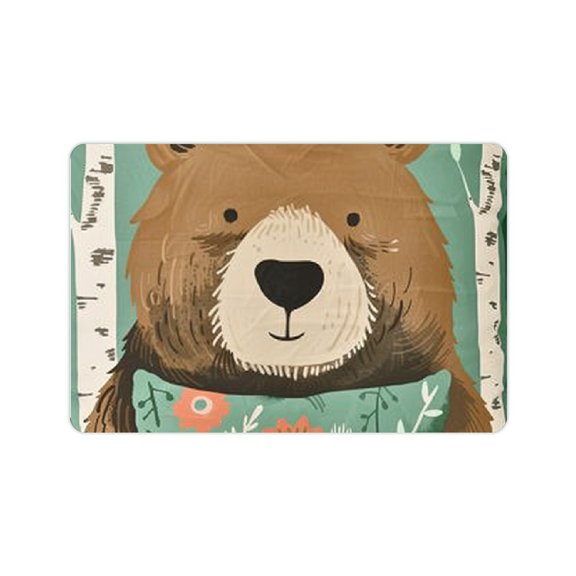 Creowell Brown Bear Diatom Mud Mats Non-Slip Home Rug 24x16 24x16in