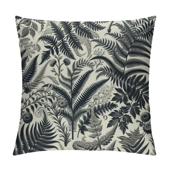 Creowell Brown Leaf Plant Lumbar Pillow Covers Tropical Fern Herbs Botanical Leaves Floral Decorative Pillow Cases Vintage Cushion Case Farmhouse Home Decor for Couch Sofa Outdoor