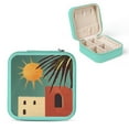 thumbnail image 1 of Creowell Building Sun Palm Tree Jewelry Storage Box for Women Green, 1 of 5