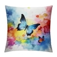 thumbnail image 1 of Creowell Butterflies Flowers Rainbow Pillow Covers for Couch Sofa Indoor Outdoor Pillow Case High-Quality Short Plush 1PC 22x22in, 1 of 5