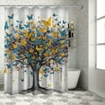 thumbnail image 1 of Creowell Butterflies Modern Waterproof Shower Curtain Set for Country Cottage & Farmhouse Bathroom Decor 100% Polyester Fiber with Hooks 36x72, 1 of 7