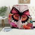 thumbnail image 1 of Creowell Butterfly Blanket Butterfly Gifts for Women Warm Cozy Pink Butterfly Decor Throw Blanket Ultra Soft Lightweight Fuzzy All Season Flannel Blanket for Girls Women Boys Kids Adults Bed 50x60in, 1 of 6